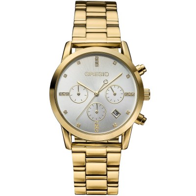 Ρολόι Gregio Madison με χρυσό μπρασελέ και ημερομηνία GR130020